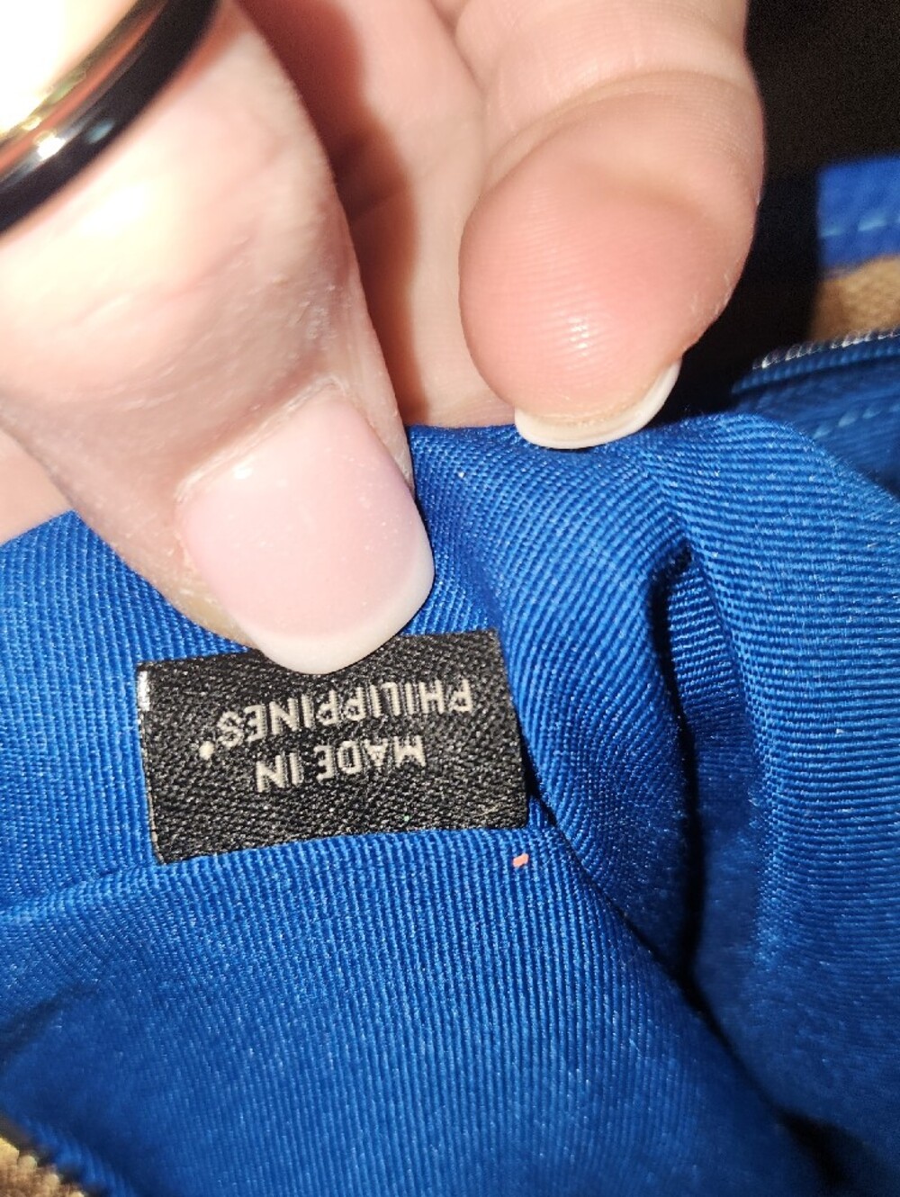 Coach Brown Signature Canvas Tote with Blue Trim - Picture 16 of 17